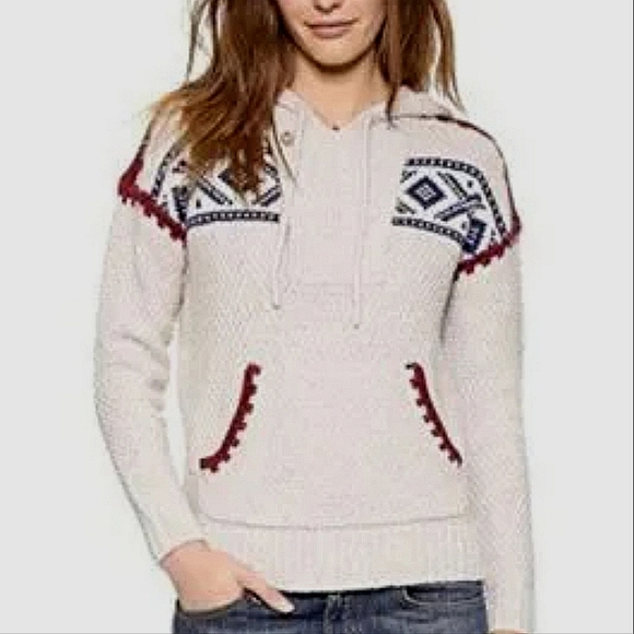 Madewell Tops - Madewell Alpaca Fair Isle Hoodie Sweater size XS